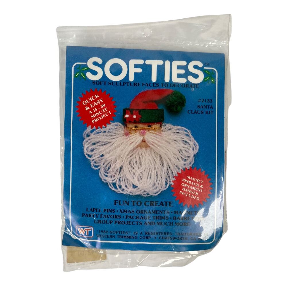 Softies Santa Claus Kit 2133 Magnet Pinback or Christmas Ornament Vintage